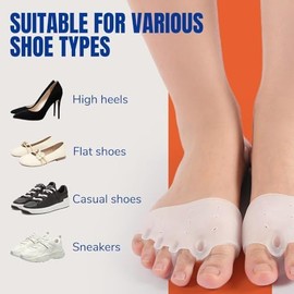 4 pares De Separadores De Dedos De Silicona, 2026 Nuevos Separadores de Dedos de silicona, Separadores de Dedos Superpuestos, Correctores de Pies, separadores de Dedos Unisex (Amarillo)