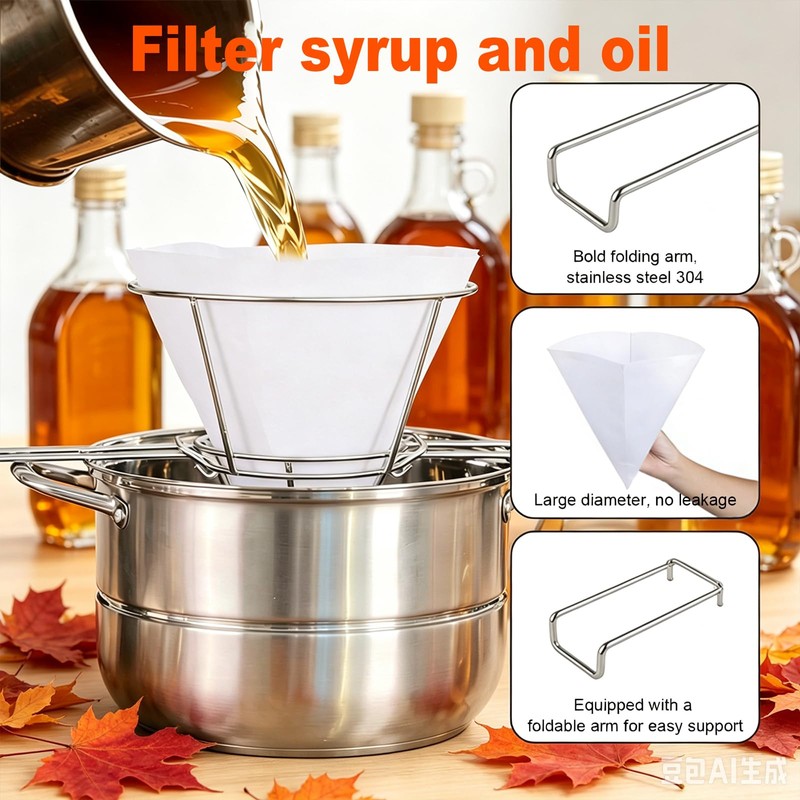 Maple Syrup Filter Holder with 10 Pcs Filter Paper, Oil