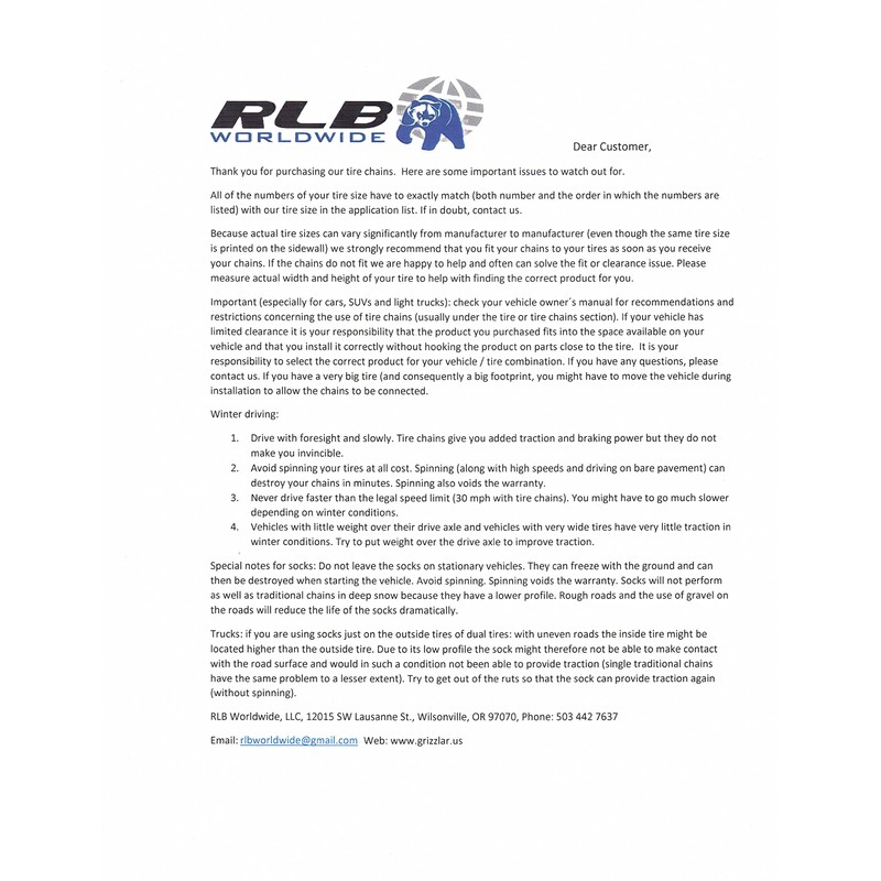 Grizzlar GSO-60 Snow Sock