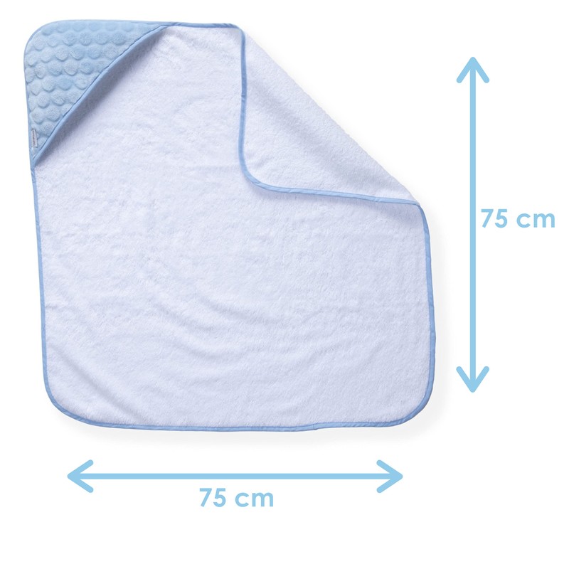 Clair de Lune Marshmallow Hooded Towel (Blue), 70 x 70