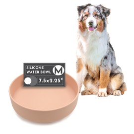 Should We Go? The Perfect Dish - Durable Dog Water Bowl - No Spill - Less Mess Non-Tippable Water & Food Bowl, Pure Silicone, Spill Proof with Suction Cup, Suitable for All Pets, Medium-Blush