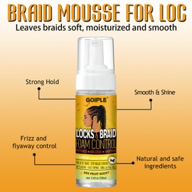 Geflechtgel mit starkem Halt, Zopfschaum, zähmt Frizz, glättendes Gel, gut zum Verdrehen, Flechtgel mit zusätzlichem Halt