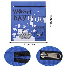 olyee Pet Laundry Bag 70 * 80cm for Washing Machine Petwear Wash Bag, Keep Your Washing Machine Free from Hair-Ideal for Dogs,Cats,Hamsters,Horses's Towels,Blankets,Toys(Blue)