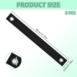 TRACOMPAN 6 Pack Tree Support Straps with Grommets - Heavy-Duty Weatherproof Garden Guying Ties for Straightening Newly Planted Saplings (16 Inch, Black)