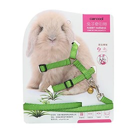Rabbit Bunny Harness with Leash Adjustable Soft Nylon Harness Rabbit Vest Harness Lead Leash Pink Blue Lead Leash All Season for Small Animals (Green)
