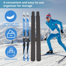 Snow Skis Protection Fabric Soft Sleeve Cover Wide Open,Adjustable Snow Skis Protector Cover,Fit in Snow Skis Storage Transport Protection,Gift for Snowboarders,Suitable for 160 to 185 Snowboards (L)