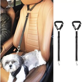 No Brand PawsPawty 2 Pack Headrest Dog Car Safety Seat Belt Adjustable Nylon Fabric Car