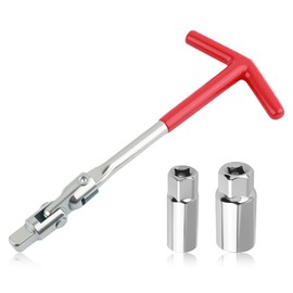 YGDMD Spark Plug Wrench Set with 21mm 13/16" & 16mm 5/8" Spark Plug Socket,180° Swivelling Sparks Plugs Removal Tool with Non-Slip T-Handle,Universal Sparks Plugs Tools for Most Vehicles