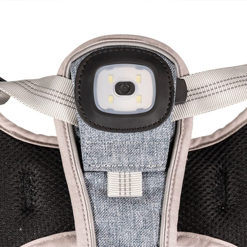 Lumen Logic Gray Dog Harness (XL) with LED Light &