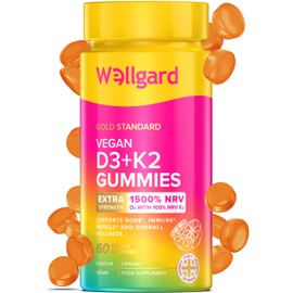 Wellgard Vitamin D3 K2 Gummies – Vitamin D3 K2 Gummies, Supports Bone Health, Immune System and Muscle Health