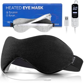 Ezona Máscara de Ojos Térmica USB con Control de Temperatura, Compresión Cálida y Temporizador para Ojos Secos, Almohadilla Eléctrica (Negro)