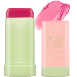 Barra de Rubor en Crema，Barra de Rubor Hidratante de Textura Cremosa, Rubor Mate de Piel Madura, (1PCS, Rosa)