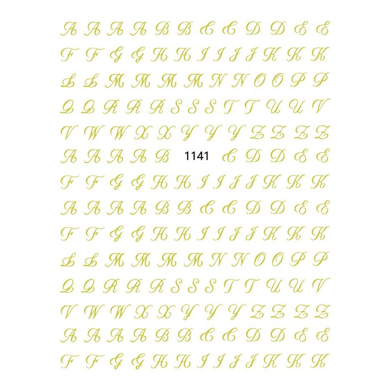 LANODO 7 Pieces Nail Stickers Alphabet 3D English (7 Colors)