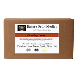 Traina Home Grown Baker’s Dried Fruit Medley - Raisins, Apricots, Peaches, Nectarines, Pears, Sweetend Cranberries - Bulk 5 lb Case, Non-GMO, Gluten-Free- Dried Fruit for Bakeries, Restaurants & Foodservice