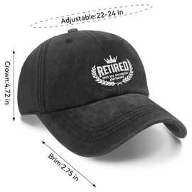 maidequan Retirement Gifts for Men Women, Coworker, Teachers, Friends, Adjustable Retired Hat Black