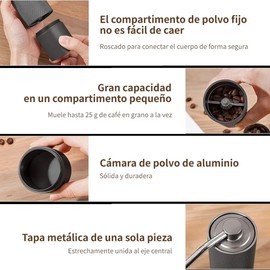 FINYQBET Molino De Cafe Manual Acero Inoxidable, Portátil y Ajustable, Núcleo CNC 420 Durable, Molinillo De Mano Sin Electricidad Para Oficina, Hogar, Camping,Ideal Para Amantes Del Café Y Viajeros