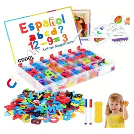 CDDGL Juego De Letras Magnéticas En Español, Alfabeto Magnético Material Montessori Didactico Para Hogar Y La Escuela Pizarra y Marcadores