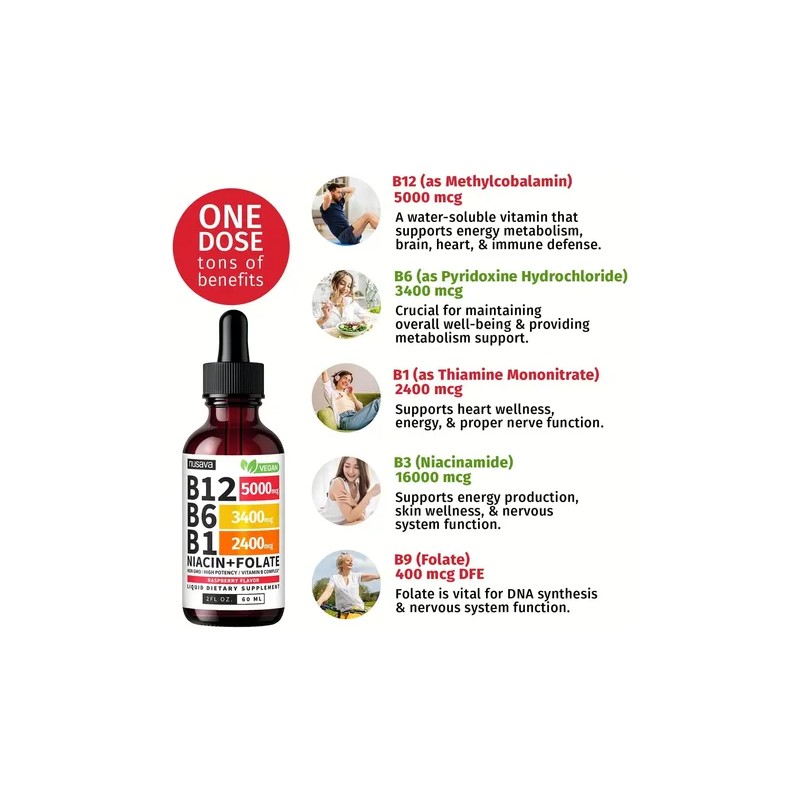 Nusava Complejo De Vitamina B12 Liquido Hecho En Usa