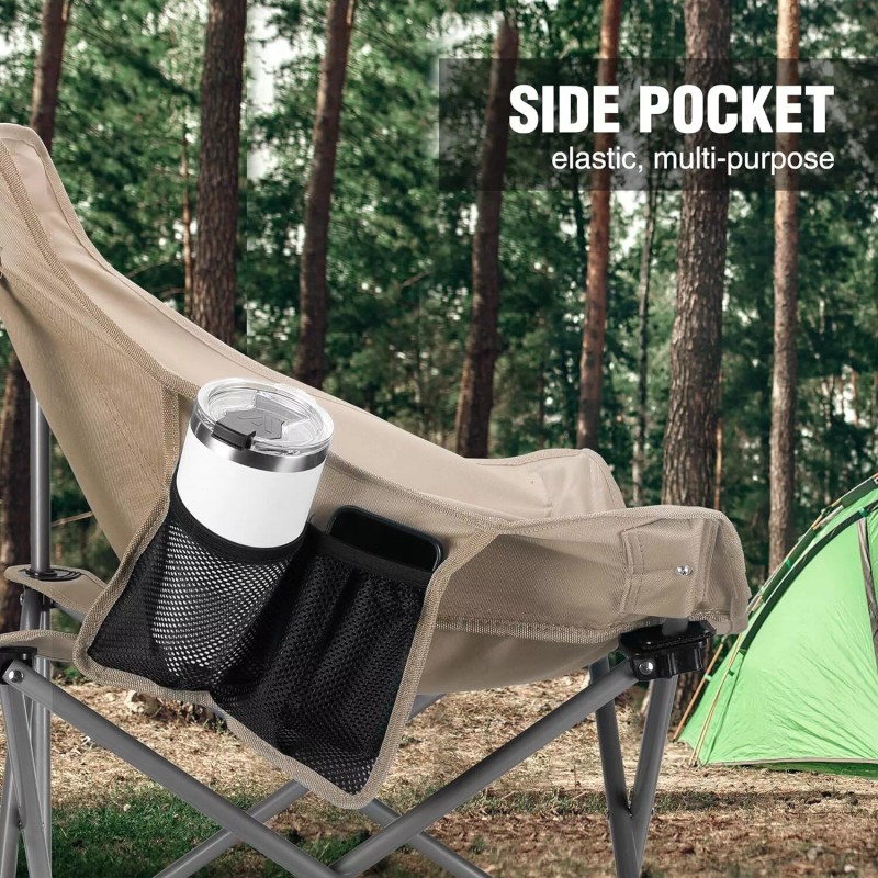 VILLEY Folding Camping Chair Beach Chair Outdoor Lawn Portable Lightweight