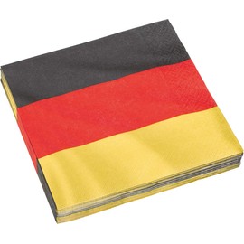 20 Papierservietten im * DEUTSCHLAND * für Party und Geburtstag von DH-Konzept // Servietten Napkins Feier Fete Set Mottoparty schwarz rot gold gelb Germany BRD
