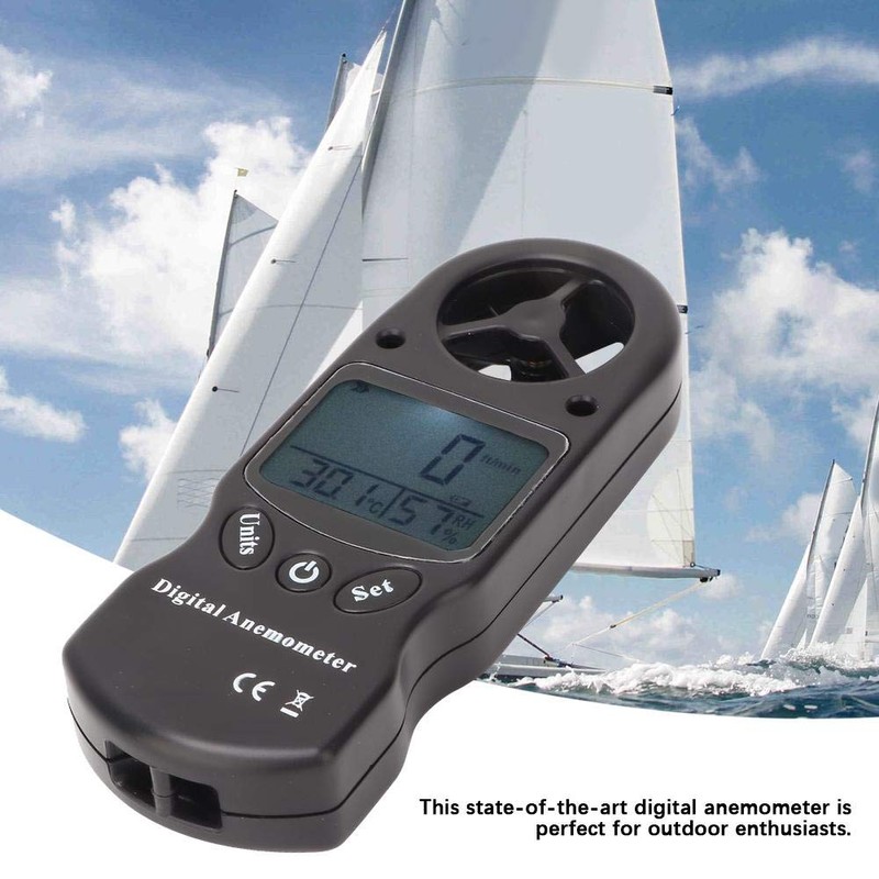 Oumefar 3-in-1 Mini Handheld Multifunction Digital Thermometer Hygrometer Anemometer Wind