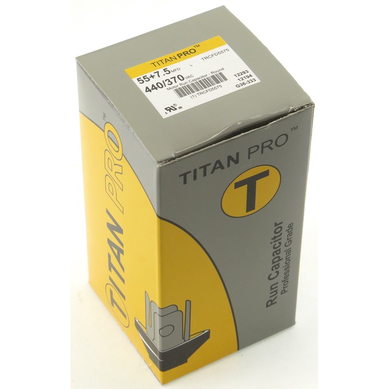 Titan TRCFD5575 Dual Rated Motor Run Capacitor Round MFD 55/7.5