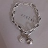 AOOMO Silver Tone Money Charm Bracelet for Women - Link