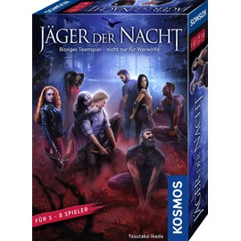 KOSMOS Jäger der Nacht Biting Team Game, Not Only For Werewolves, Be a Vampire, Werewolf or Human, Party Game for 5 to 8 People, Version for 4, Card Game for Adults and Children from 10 Years (German Version)