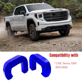 Tow Hooks Covers for GMC Sierra 1500 2019-2024, Front Hitch Cover 2Pcs Car Customized Tow Hooks Compatible with GMC Sierra 1500 Accessories 2019-2024 (Blue)