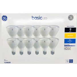 GE (12 Pack) Basic LED BR30 Indoor Floodlight, 8 watt, 700 Lumen (65 watt Equivalent), Soft White, HD Light, Dimmable