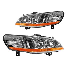 Torchbeam Headlights Assembly Compatible with 1998 1999 2000 2001 2002 Honda Accord Front Light Amber Reflector Chrome Housing Headlamp Replacement Driver and Passenger Side