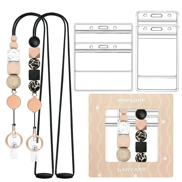 2PCS Retractable Lanyards for ID Badges and Keys, Cute Breakaway