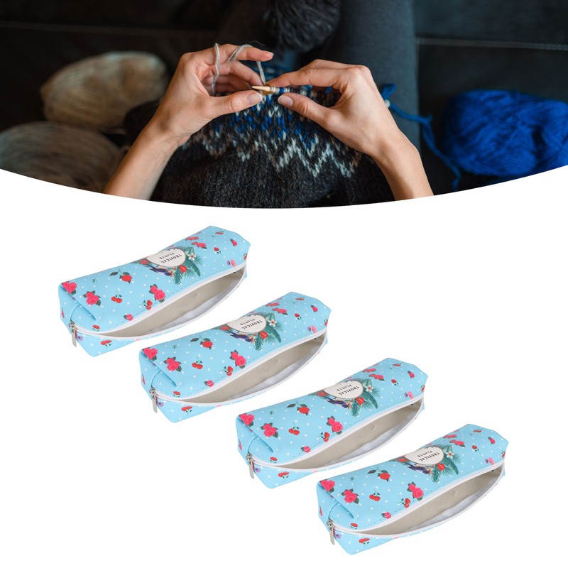 4pcs Crochet Hook Case Waterproof 600D Oxford Fabric Knitting Needle