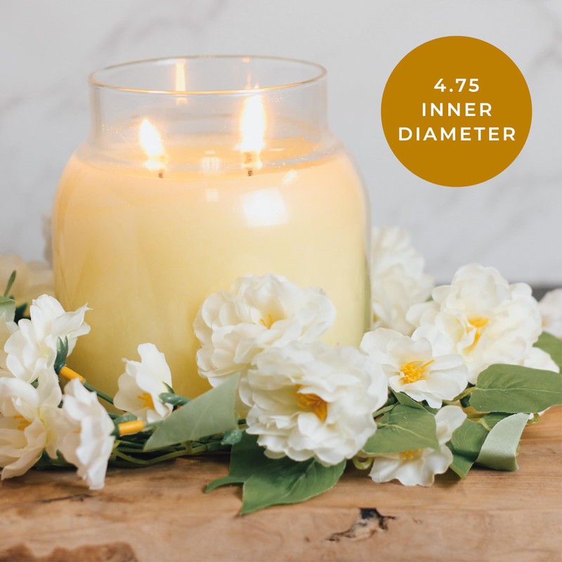 A Cheerful Giver Candle Ring, White Camellia Bids, Spring Flowers