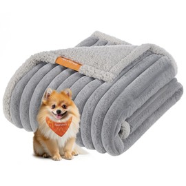 Feandrea Dog Blanket, Waterproof Blanket, S, 73 x 63 cm, for Mini Dogs, Reversible Dog Sofa, Washable, Dove Grey/Light Grey PPB033G01