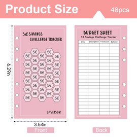 NHQZ Economy Challenge Budget Planner, Money Saving Challenge, Budget Planner, Saving Challenge Set with 2€ | 5€ | 10€ | Change | 52 Weeks | 52 Week Light Challenges | A6, 48 Pieces, bronze