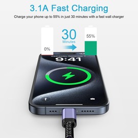 FiveBox Cable Compatible Motorola Razr Ultra 2025, 6FT Phone Charger for Moto G Stylus 5G 2025, G Power/Play 2025 2024, Fast Charging Cord for Razr, Edge, Edge+, 4Pack USB A to Type C Power Cord