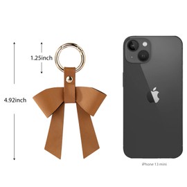 Leather Bow Charm for Bag Purse Handbag, Leather Bow Keychain, Cute Elegant Bow Bag Accessory