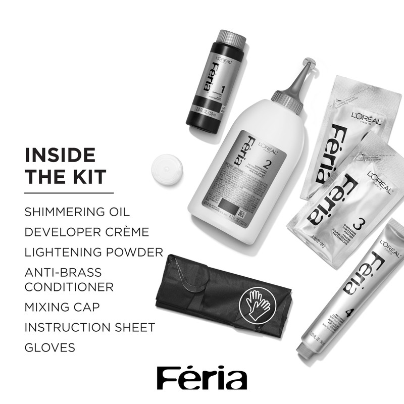 L'Oreal Paris Feria Multi-Faceted Shimmering Permanent Hair Color, 205 Bleach