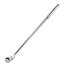 DURATECH Extra Long Flex Head Ratchet Wrench, 144-P, Double-Stacked Pawls, CR-V Steel, Compatible with 3/8" Drive Low Profile Impact Sockets