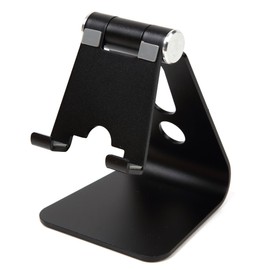 R-STYLE Aluminum Cool, Stylish Design, Convenient Angle Adjustment, Smartphone, Tablet, Stand, Chargeable (Black)