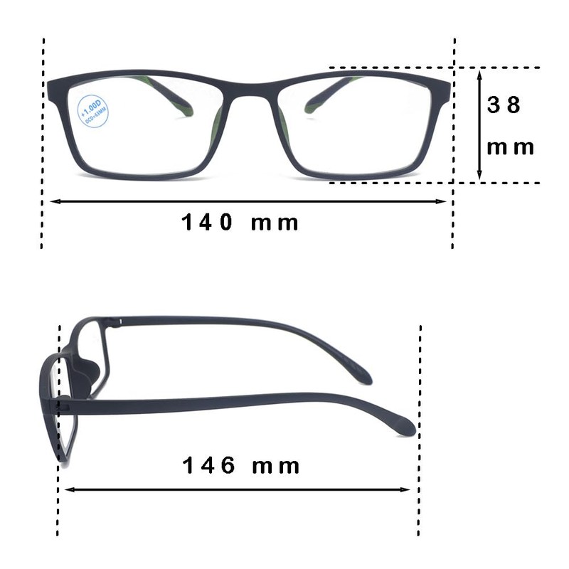 MCOORN Lesebrille Entspiegelt Groß Breit für Herren Damen, Lesehilfe Leicht