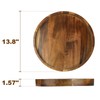 Acacia Wood Round Serving Tray, 13.8" Charcuterie Board with Rim,