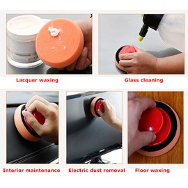 Buffing Polishing Pads, 5Pcs 3.9 Inch Backing Plate Compound Buffing Sponge Pads For Polishing and Waxing with Grip Handle