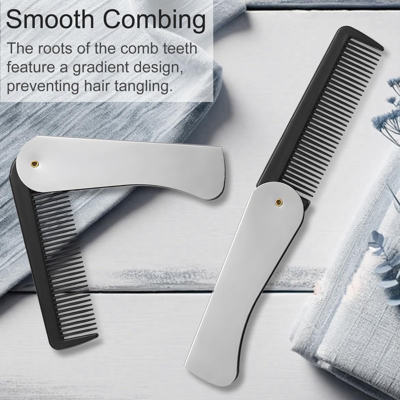 Stainless Steel Folding Comb - Switchblade Pocket Hair and Beard