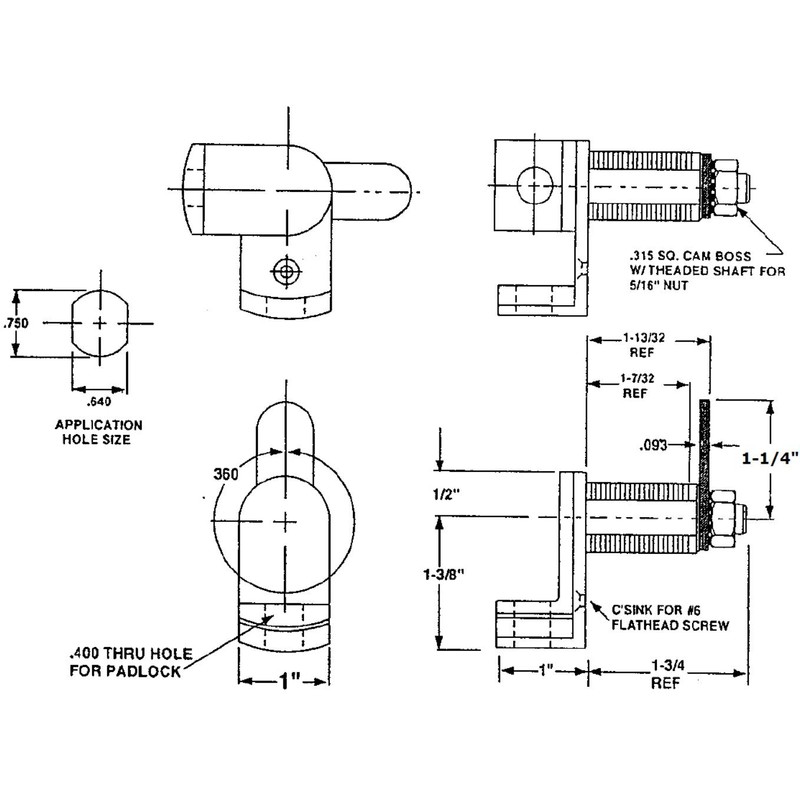 Padlock Hasp (Also Known as Padlockable Cam Lock) for Locker