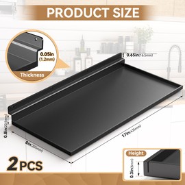 JUGGHOME 2 Pack Slatwall Shelves,17X8 Inch Large Slat Wall Shelves,Heavy Duty Slatwall Accessories,Black Metal Wall Shelves for Retail Display Shelves,Garage Organizer,Home Storage