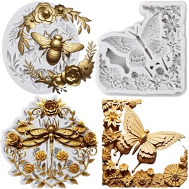 Lingzhi Bumble Bee Fondant Molds Butterfly Silicone Mold Set Of 3