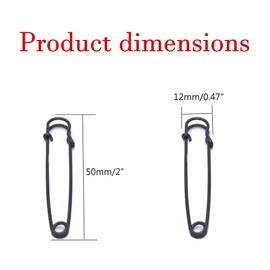 OLSSCMLO Safety Pins, 2" Large Safety Pins, Set of 60, Large Safety Pins, Clothing Safety Pins, Blankets, Crafts, Skirts, Short Skirts, Oversized Heavy Duty Safety Pins (Brilliant Black)