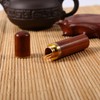 Wooden Toothpick Holder Capsule, Portable Rosewood Case with Screw Connection